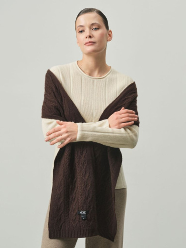 Шарф из кашемира KA211061-F шоколадный