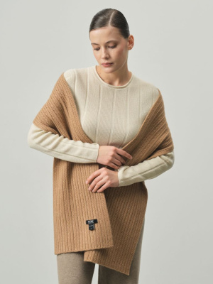 Шарф из кашемира KA211297-F кэмел