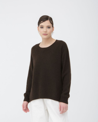 Джемпер из пуха яка 3004 темно-коричневый