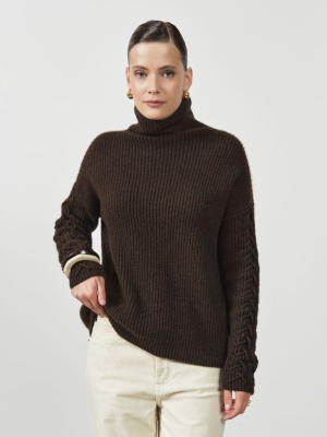 Свитер из пуха яка 12229 темно-коричневый