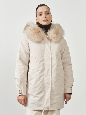 Пальто плащевое 32081 светло-бежевое