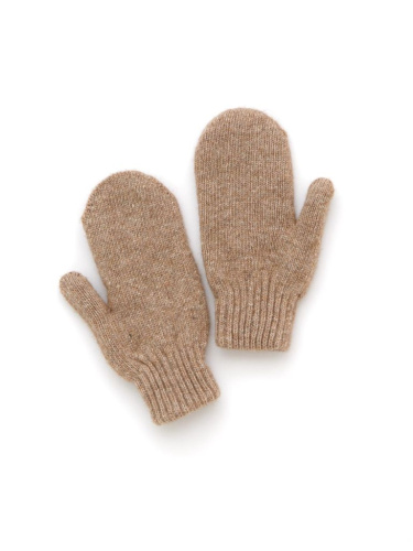 Детские варежки из монгольской шерсти коричневые