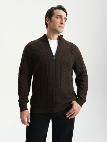 Джемпер мужской из пуха яка 2006 темно-коричневый