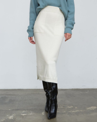 Юбка кашемировая 8024 бежевая