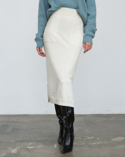 Юбка кашемировая 8024 бежевая