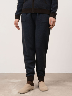 Брюки женские из пуха яка и верблюда 10025 синие