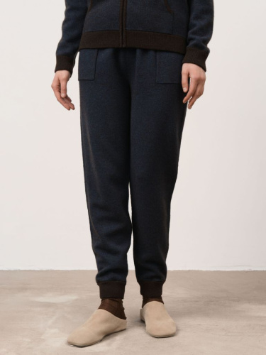 Брюки женские из пуха яка и верблюда 10025 синие