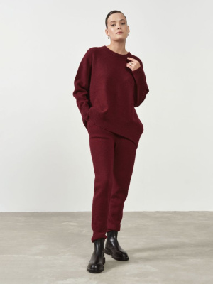 Брюки из верблюжьего пуха 10056 бордовые