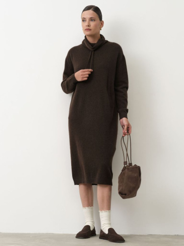 Платье из пуха яка 13132 темно-коричневое
