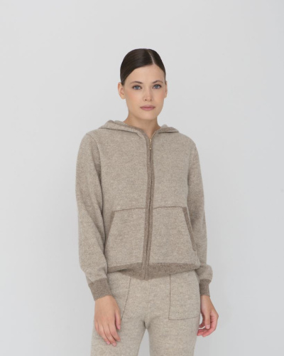 Кофта из 100% шерсти с капюшоном BS