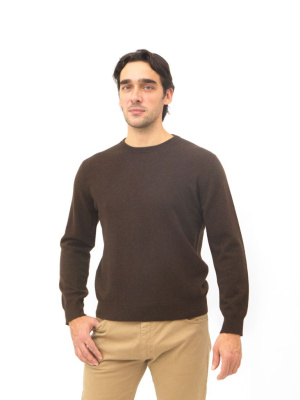 Джемпер из пуха яка 1001 темно-коричневый