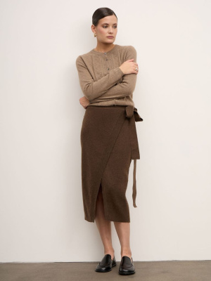 Юбка из пуха яка 07073 коричневая