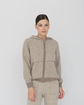 Кофта из 100% шерсти с капюшоном BS