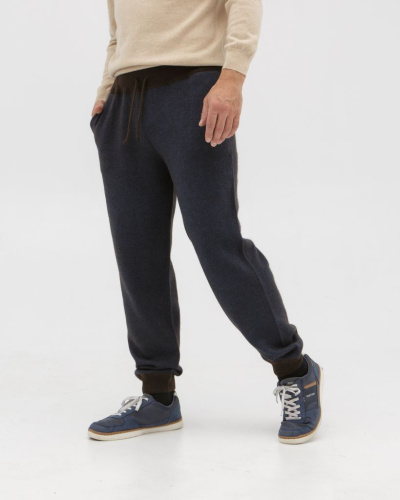 Брюки из пуха яка и верблюда мужские 10010a синие