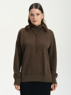 Джемпер из пуха яка 12161 коричневый