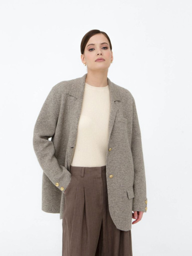 Кардиган из пуха яка 08366 серый