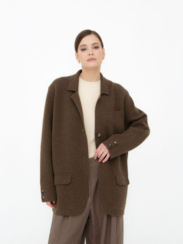 Кардиган из пуха яка 08375 коричневый