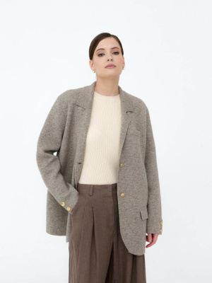 Кардиган из пуха яка 08366 серый