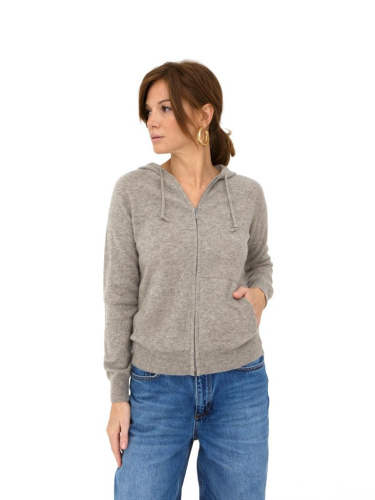 Джемпер из пуха яка и кашемира с капюшоном 4204 серый