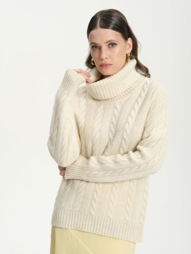 Джемпер из шерсти 5W02003 бежевый