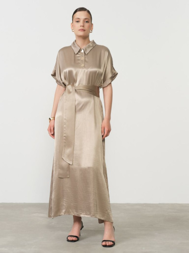 Платье из вискозы 90223 бежевое