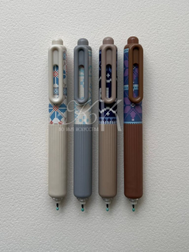 Набор ручек гелевых, автоматические Languo, 0,5 мм, 4 шт, чернила черные 3