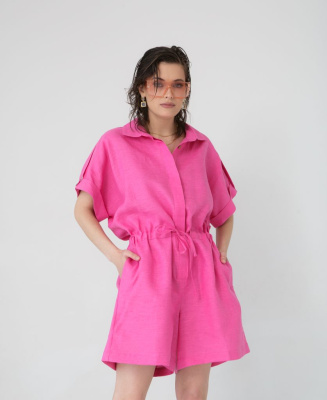 Комбинезон льняной фуксия 26016