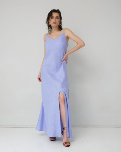 Платье льняное лаванда 26005