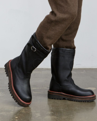 Монгольские "BOOTS"  из натуральной кожи и меха