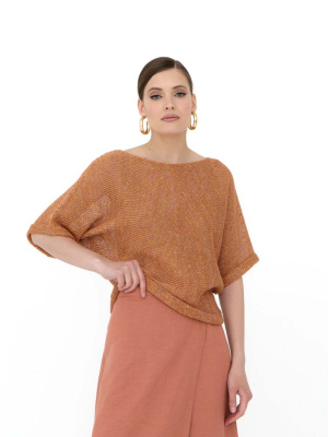 Джемпер льняной Д332 глина