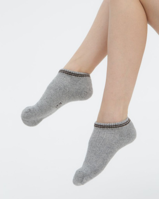Теплые носки следики из монгольской шерсти серые