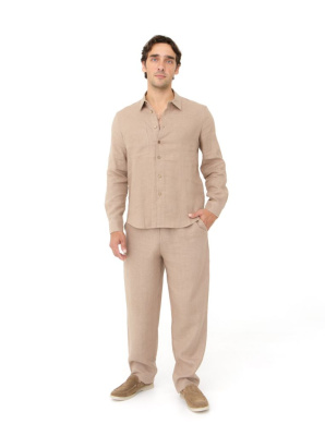 Брюки льняные мужские 598 мокко