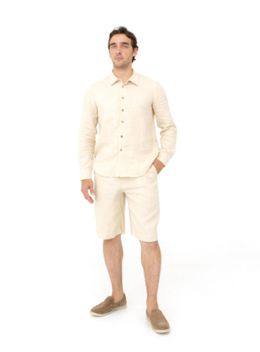 Шорты льняные мужские 606 молочные