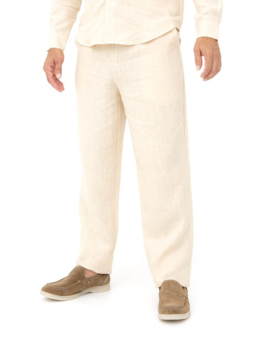 Брюки льняные мужские 606 молочные