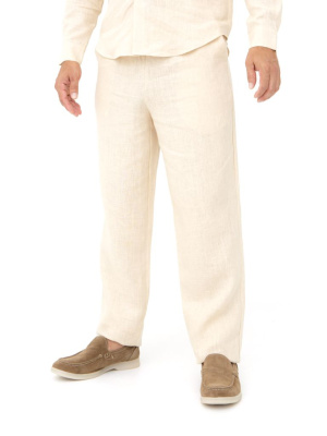 Брюки льняные мужские 606 молочные
