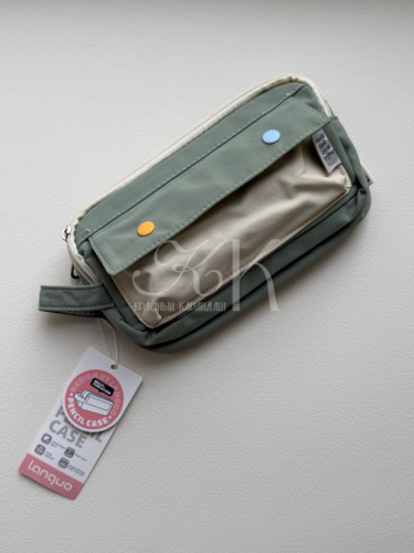 Пенал для карандашей Languo 220х115х70 мм, зеленый, полиэстер