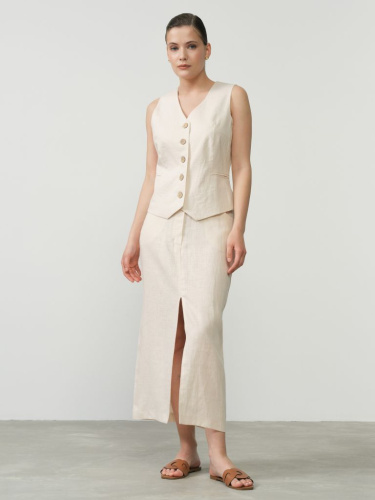 Юбка льняная 630 бежевая