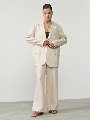 Жакет льняной 630 бежевый