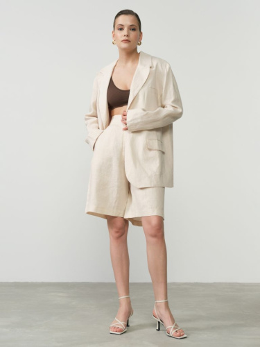 Шорты льняные 630 бежевые