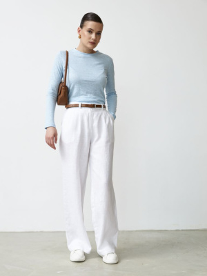 Лонгслив из конопли 525-5 голубой