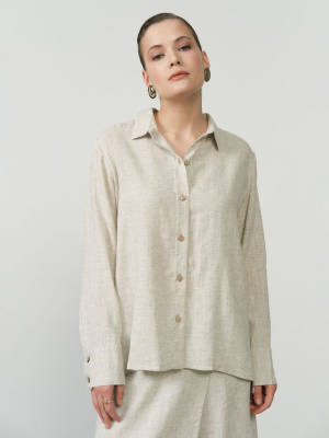 Жакет из льна Ж148ТВ серый меланж