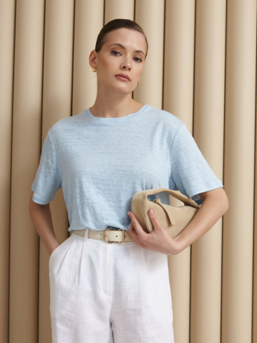 Футболка из конопли 525-5 голубая