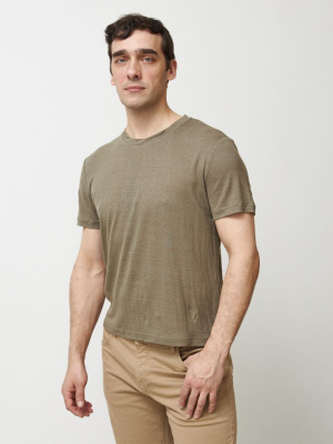 Футболка из конопли мужская хаки 106-15