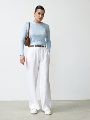 Лонгслив из конопли 525-5 голубой