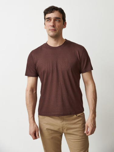 Футболка из крапивы мужская шоколадная 572-6