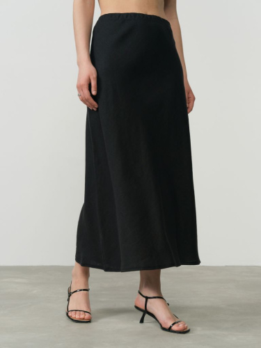 Юбка льняная Ю084Т черная