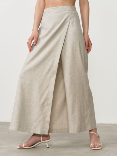 Юбка-брюки льняная 80600 бежевая