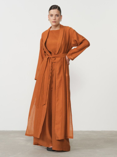 Жакет-кимоно длинный из лиоцелла 42211311 терракот