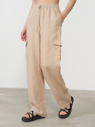 Брюки женские КЛ-8025-ИЛ24 серо-бежевые