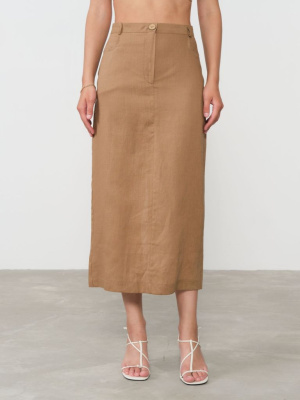 Юбка льняная 801248 кэмел